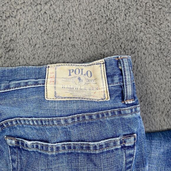 Polo Ralph Lauren Jeans Men 36x30 Faded Blue Vintage 67 Straight Cotton Wide Y2K - Picture 14 of 14